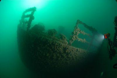 Затонувший Жан Жорес под водой в Коктебеле